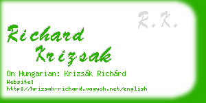 richard krizsak business card