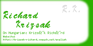 richard krizsak business card